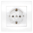 Розетка Бриллиант с заземлением белая Универсал 7947625