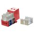 Вставка Keystone Jack RJ-45(8P8C) категория 5e красная Hyperline KJ9-8P8C-C5e-90-RD