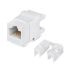 Вставка Keystone Jack RJ-45(8P8C), 180 градусов, категория 5e, Dual IDC (110&Krone type), белая Cabeus KJ-RJ45-Cat.5e-180