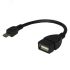 Кабель USB OTG micro USB на USB Кабель 0.15 м черный, 18-1182, REXANT 18-1182