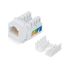 Вставка Keystone Jack RJ-45, категория 5e, заделка тип 110, белая Cabeus KJ-RJ45-Cat.5e-90