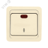 Лондон Выключатель проходной одноклавишный с индикатором 10А бежевый EKF EEV10-125-20