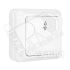 Выключатель проходной одноклавишный наружный Олимп 10А белый Универсал О0025
