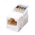 Модуль Keystone Jack RJ-45(8P8C), UTP неэкранированный, категория 5e, тип 180 градусов, самозажимной, белый, REXANT 03-1012