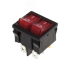 Выключатель клавишный 250V 6А (6с) ON-OFF красный с подсветкой двойной Mini REXANT 36-2160
