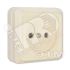 Олимп Розетка без заземления бежевая наружная Универсал Б-О0022