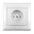 Розетка Севиль без заземления с защитной шторкой белая Универсал C0047